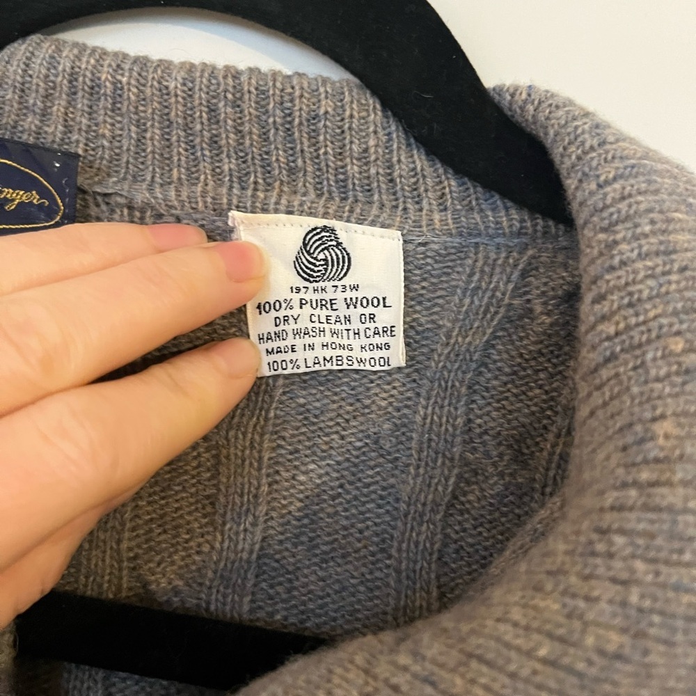 100% Australian Lambswool Gray Pullover Sweater Womens Medium / Mens Small - Picture 6 of 11